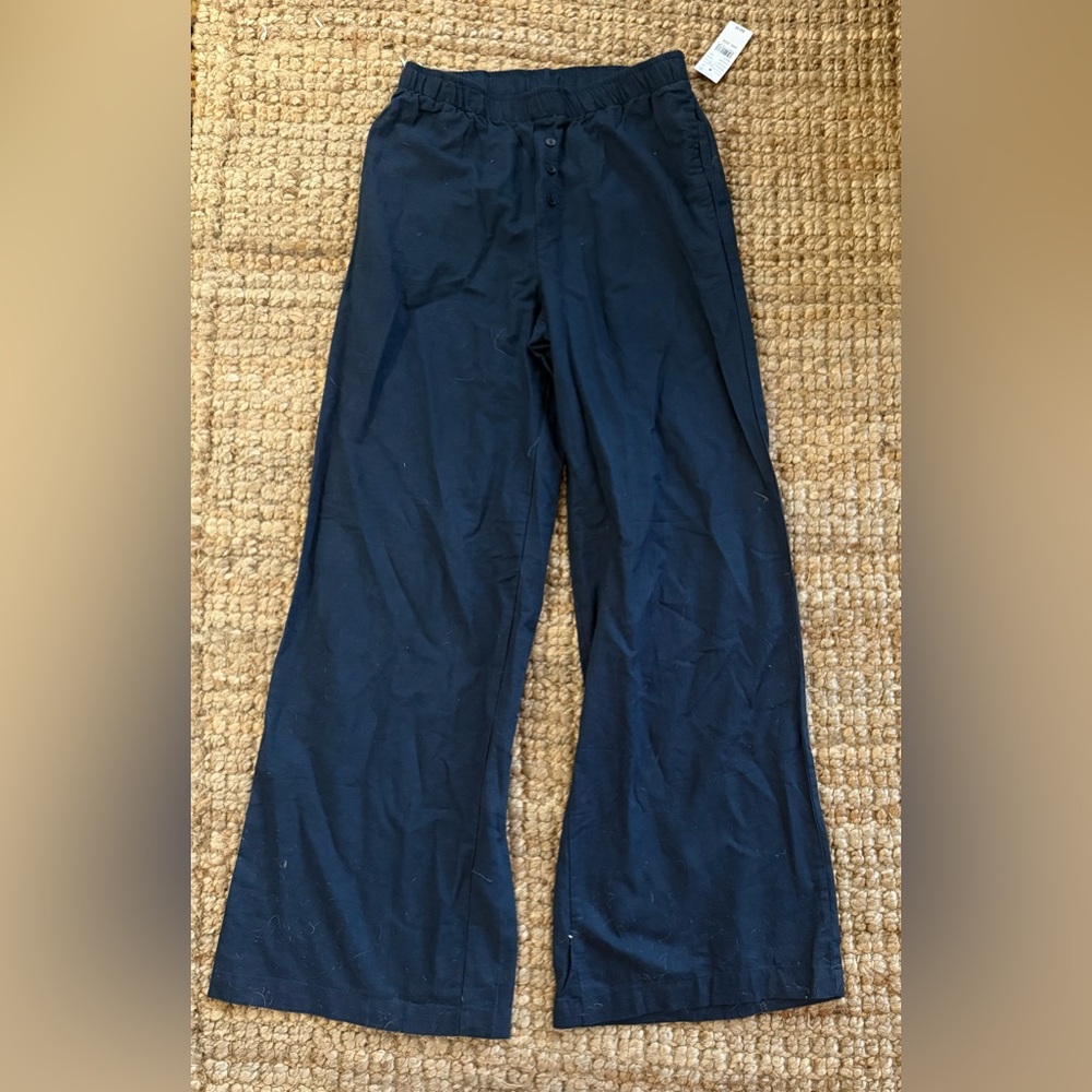 NWT Beverly and Beck Pacsun High Rise Wide Leg Lounge Pant Navy Blue Size Small